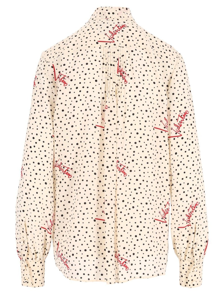 Valentino Garavani Plusdepois Bubble Crepe De Chine Shirt Shirts - White | c76f3a59783cb86ccdc1373cbdad3d2c2d59b5af