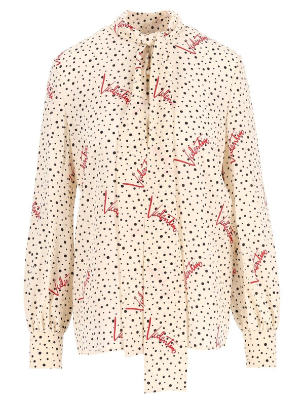 Shirt Crepe De Chine Bollicine Plus De Pois Shirts White