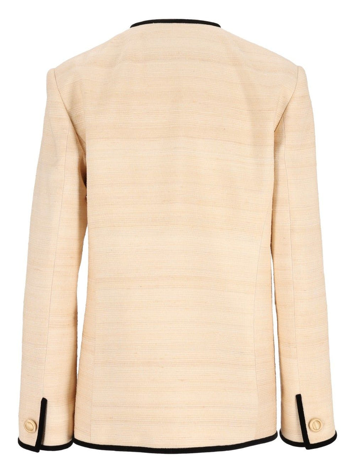 Valentino Garavani Silk And Linen Blazer Jackets - White | dbb8c314d375d2d928f0d708bb10f6e30e544f59