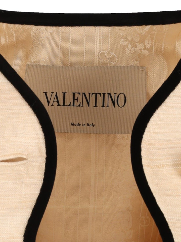 Valentino Garavani Silk And Linen Blazer Jackets - White | 8507131abdefc675f2dbfcdf891770675d55a257