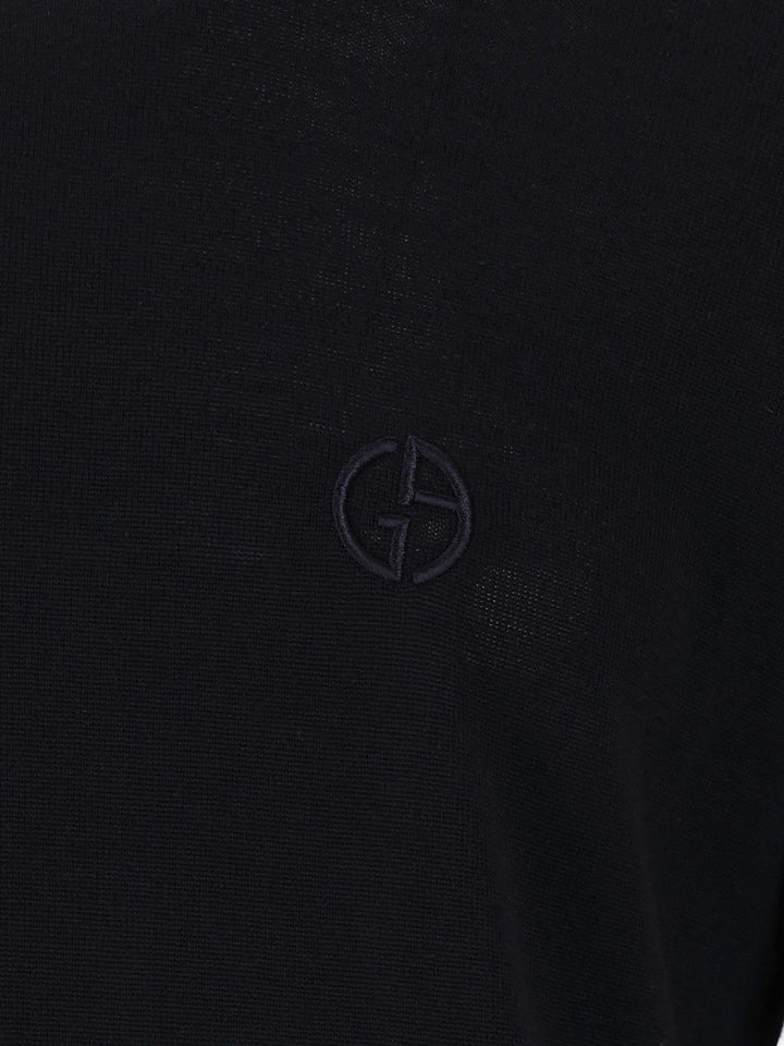 Giorgio Armani Crew Neck Wool Sweater Knitwear - Blue | e478282aaf6ba9807fce5b32e526466277313209