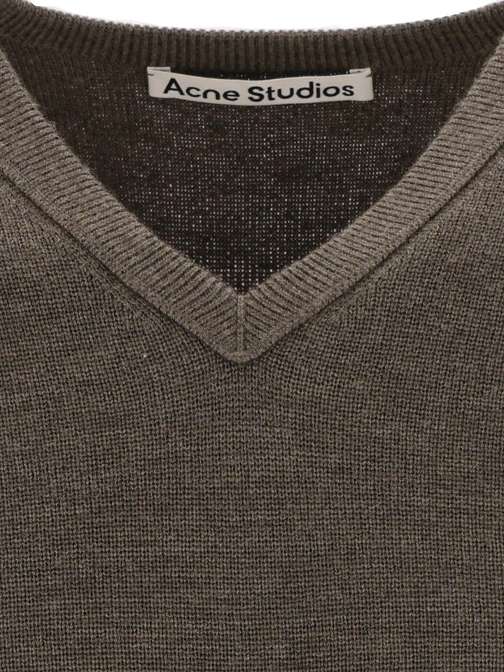 Acne Studios Merino Wool Sweater Knitwear - Grey | 1ecefbcdc3a6db640f3be6fa8d29a99e4466ba62
