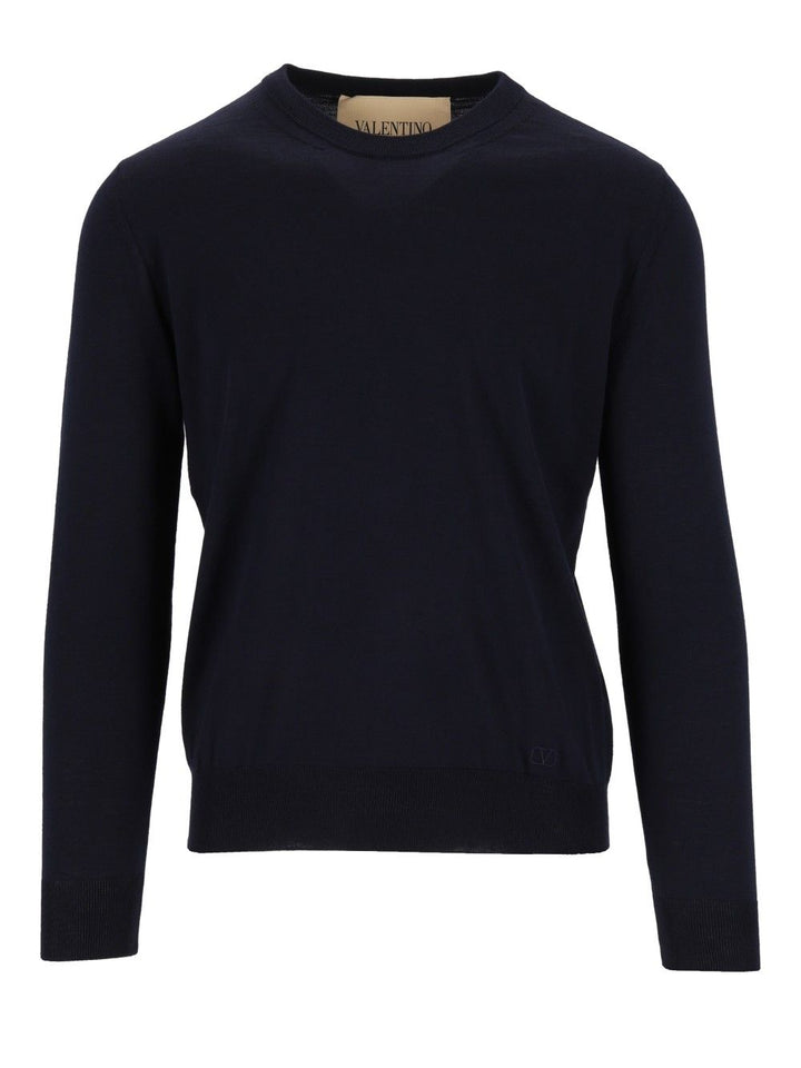 Valentino Garavani Vlogo Signature Sweater Knitwear - Blue | db7b4eb487e5907a339ea93fbb5ab8a9fdd3517d