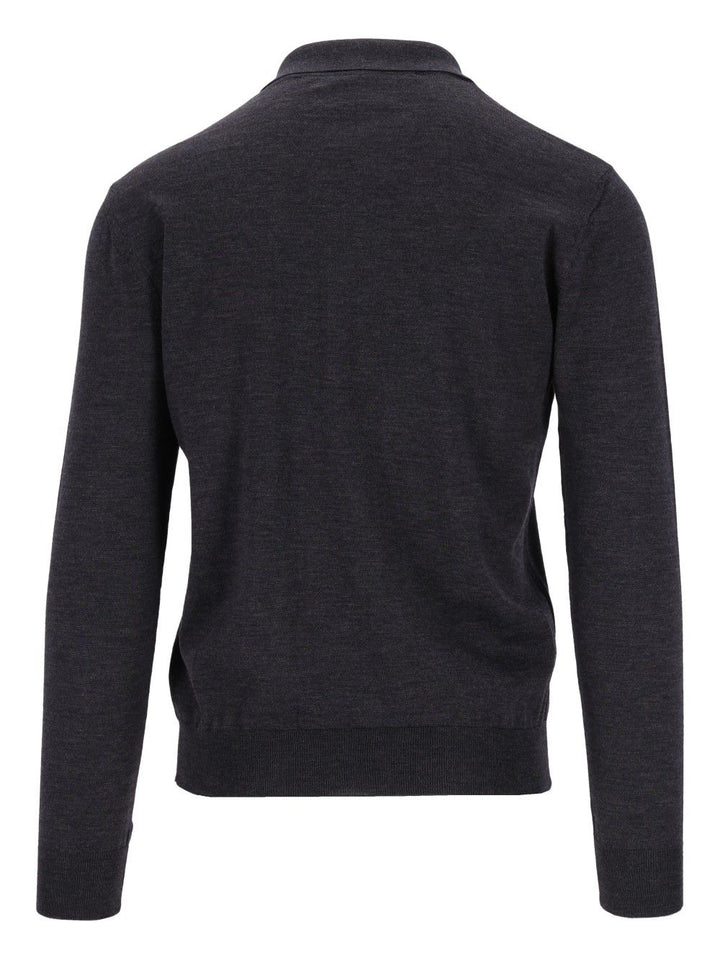 Valentino Garavani Wool Knit Polo Shirt Knitwear - Grey | b05f321c412ad6c071b7857c97f369db20f0d110