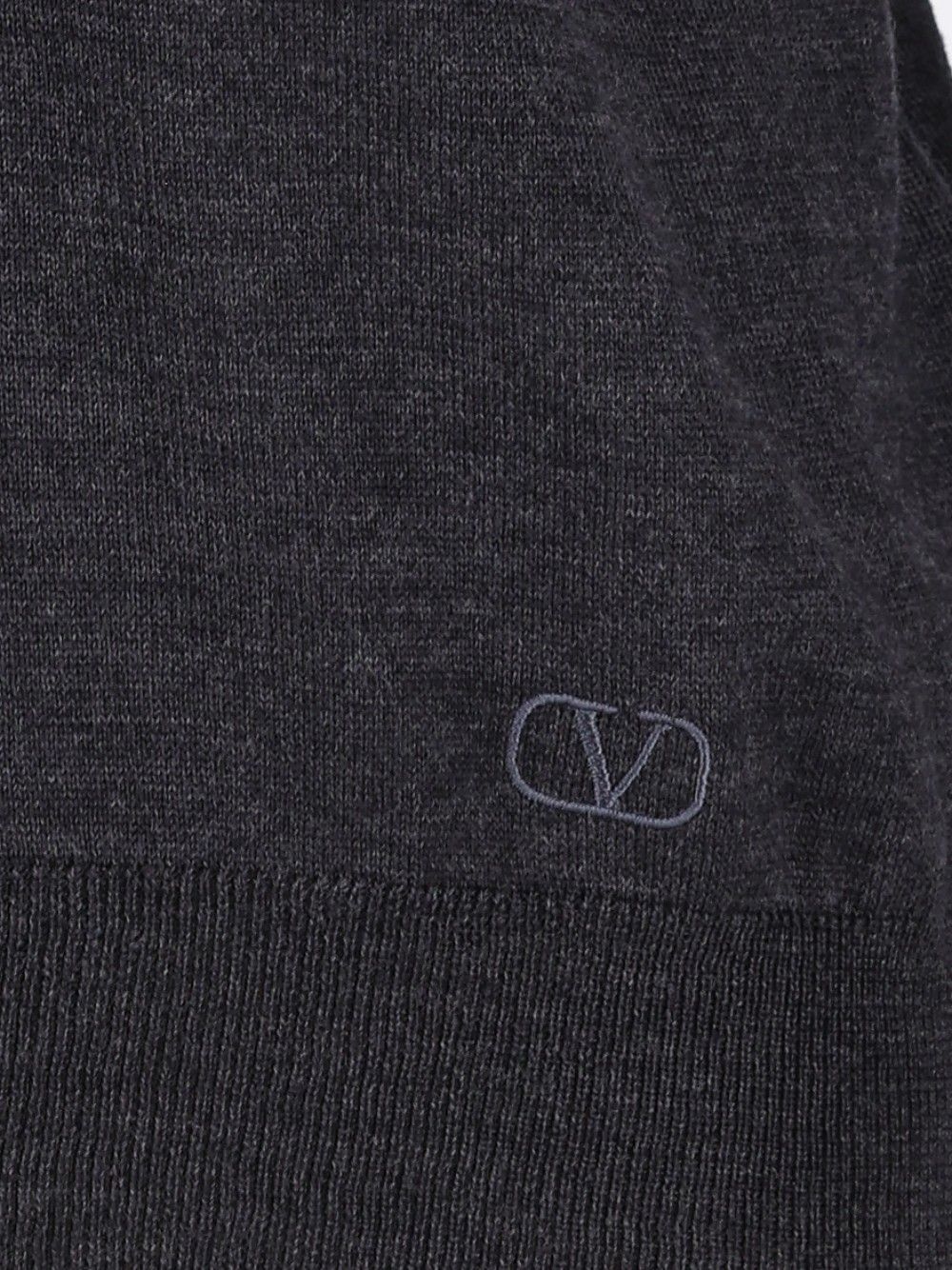 Valentino Garavani Wool Knit Polo Shirt Knitwear - Grey | 21e36df0b119c1444fb53d7e845cbf9fd17042d4