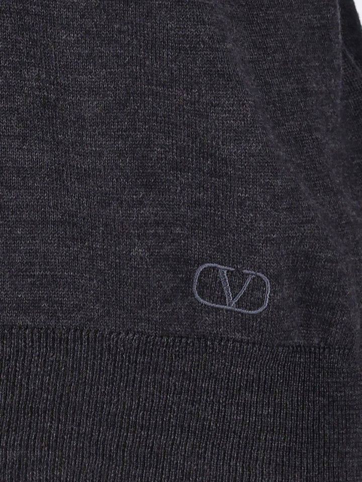 Valentino Garavani Wool Knit Polo Shirt Knitwear - Grey | 21e36df0b119c1444fb53d7e845cbf9fd17042d4