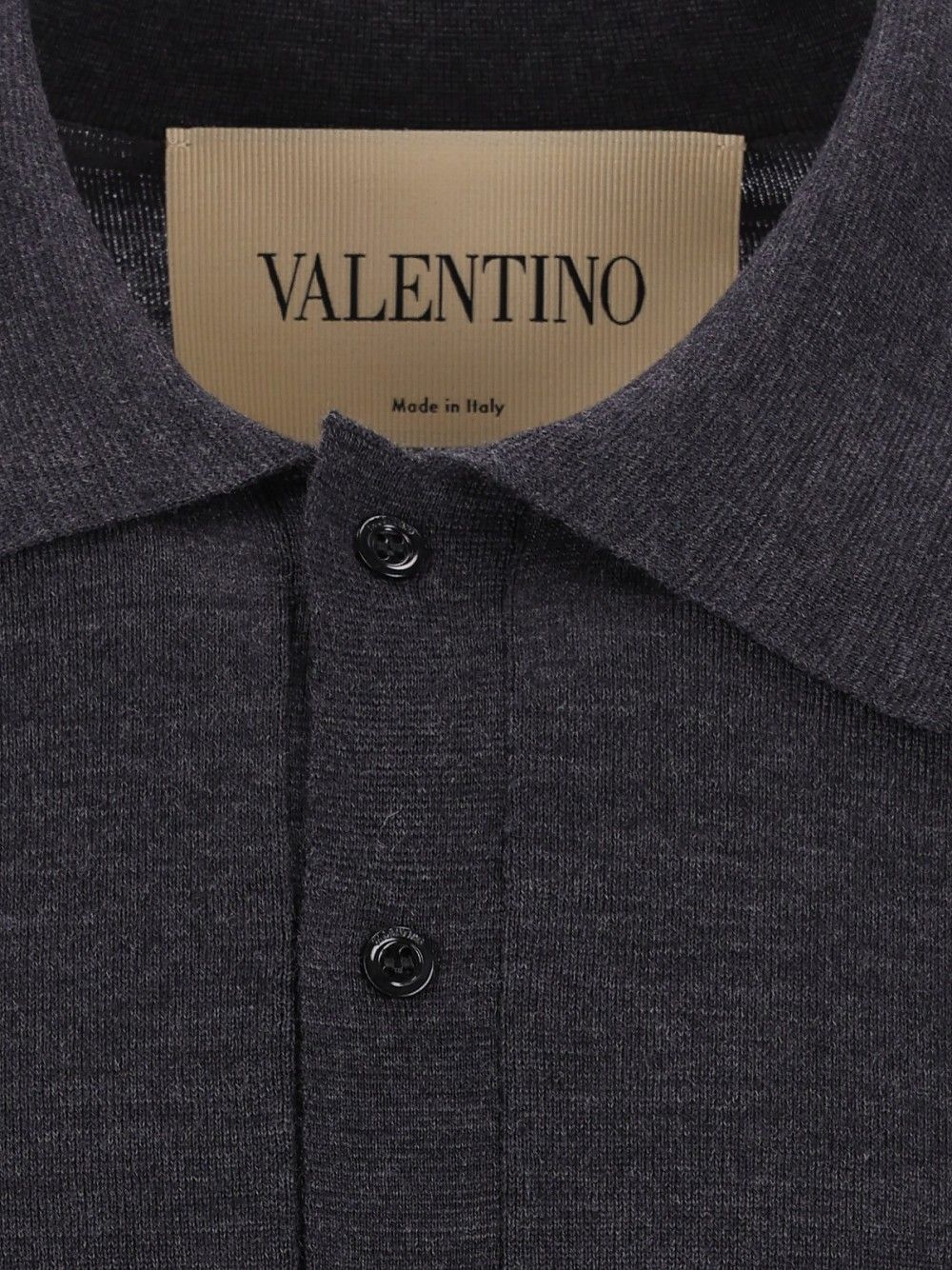 Valentino Garavani Wool Knit Polo Shirt Knitwear - Grey | 89c934d97aca10dccaa74dbd7ac45f747befcaa5