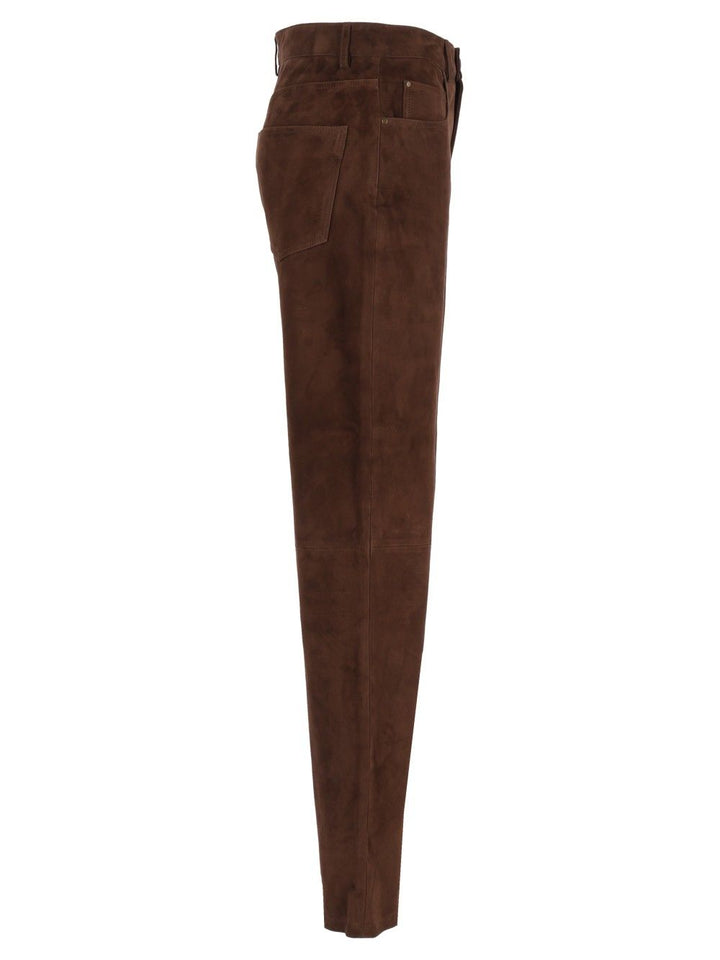 Arma Jean Goat Suede Sturdy Trousers - Brown | c3cc00f44eed3a1275b69b9c5a92b572747abe0b