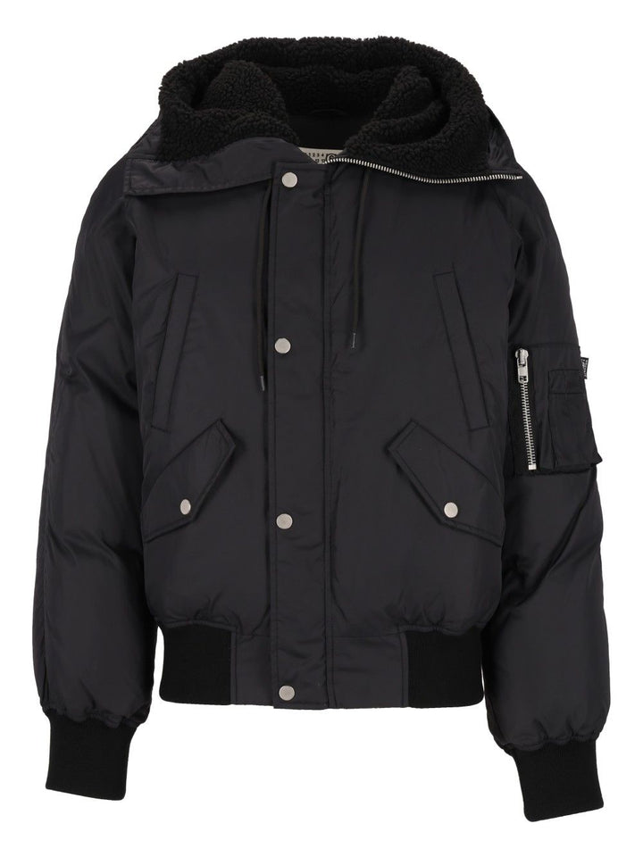 Mm6 Maison Margiela Hooded Bomber Jacket Jackets - Black | a61ed562b51047793f915426c848c497eb7720d4