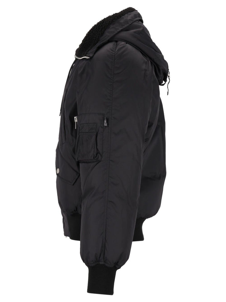 Mm6 Maison Margiela Hooded Bomber Jacket Jackets - Black | d506969a4c15ac790a7faedd3f62a03e516820ef