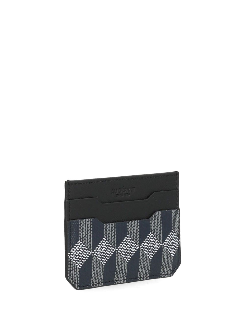 Au Depart Printed Leather Card Holder Wallets - Blue | b9277a37d4e917b2a1b9e6a6fde4d848ba72bd75