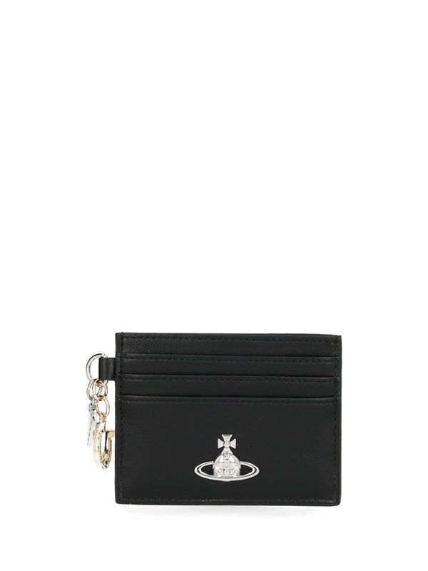 Card Holder With Charm Small Leather Goods Black