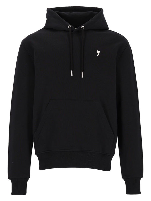 Quota -Contrasted Ami De Coeur Hoodie Light Fleece Sweatshirts Black