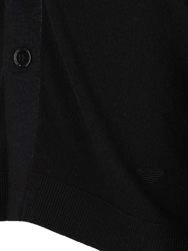 Emporio Armani V-Neck Cardigan Knitwear - Black | ba6f51d290b2b8be83f2cf25cb2cdfeb307f132b