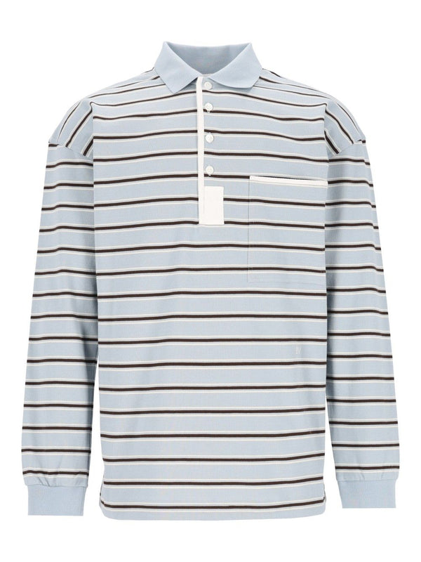 Striped Polo Shirt Light Blue