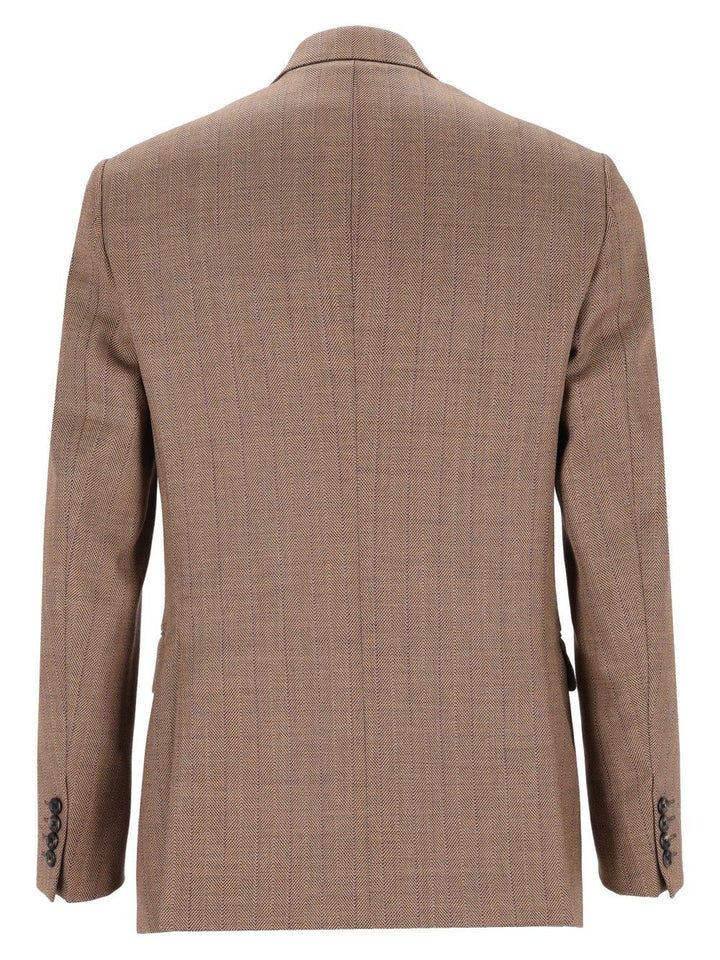 Emporio Armani Double-Breasted Blazer Jackets - Beige | b2a51034a17db37c851c971f22f1e1865518b2de