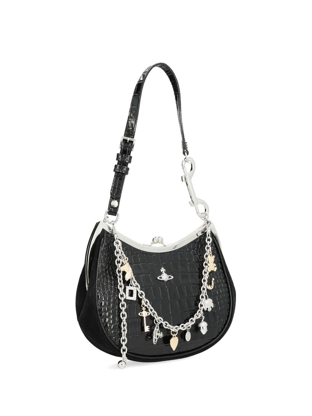 Vivienne Westwood Leather Charm Bag Shoulder Bags - Black | 49a5d55c80e360646b9a3d8e3ae4da97af67b7d8