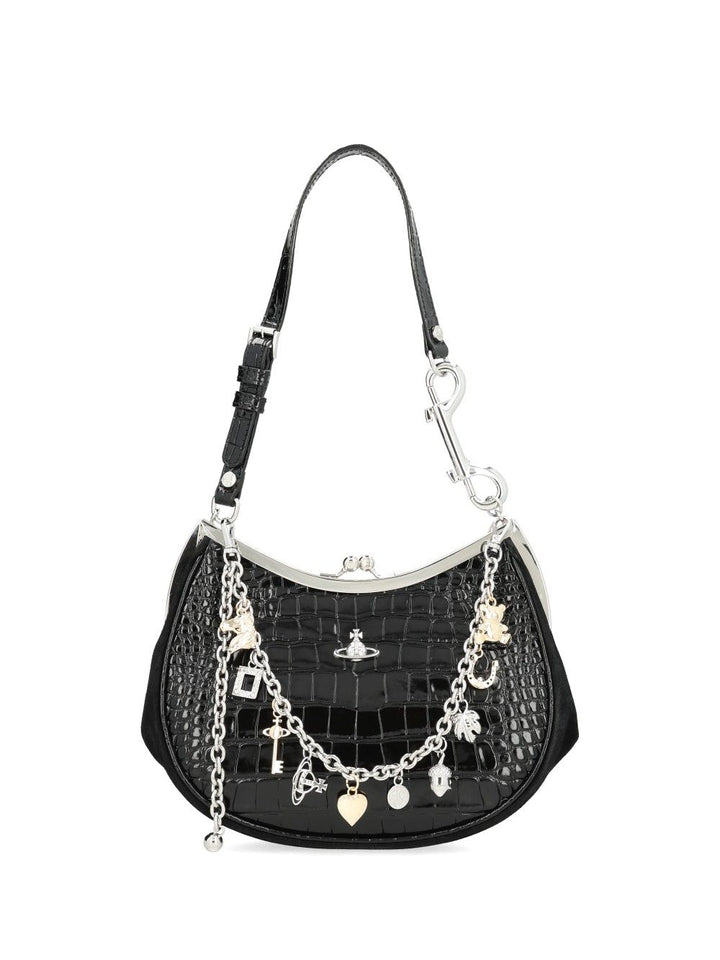 Vivienne Westwood Leather Charm Bag Shoulder Bags - Black | 0c0e829f90bd0891c589cc0e0a3cfabfa9b1321f