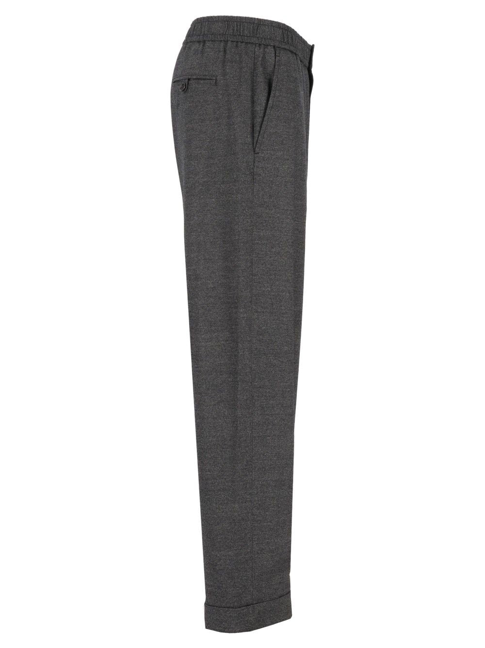 Giorgio Armani Oversized Denim-Effect Virgin Wool And Cashmere Trousers - Grey | dc0a7778555159d6b2c920c2976cbc16a70b2cf7