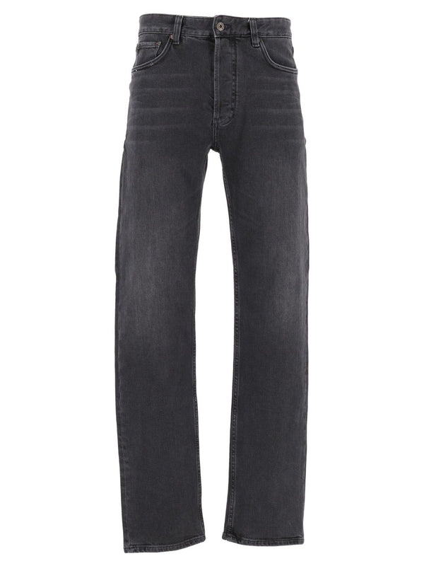 Straight-Leg With Five-Pocket Design Jeans Grey