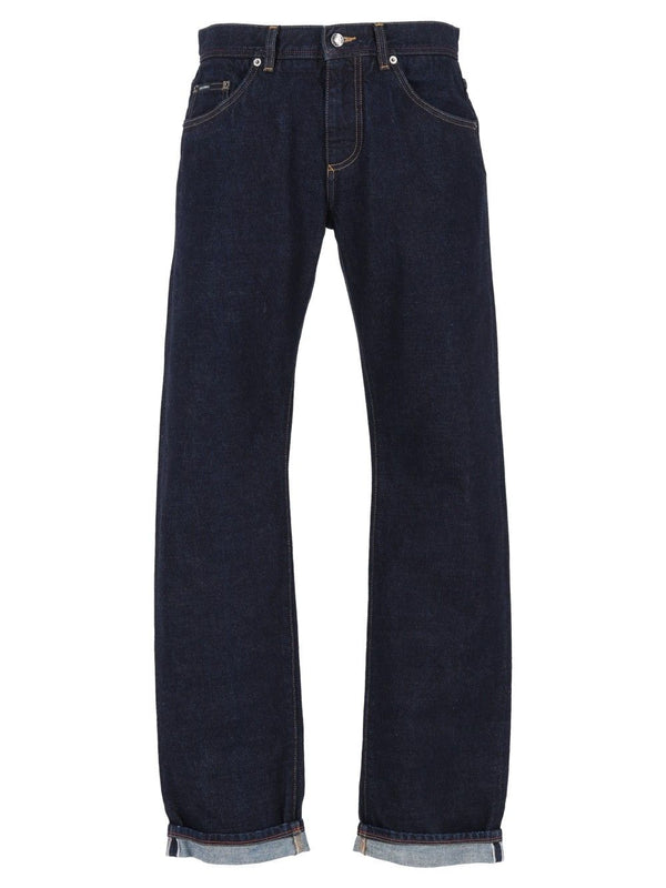 Jeans With Embroidery Trousers Blue