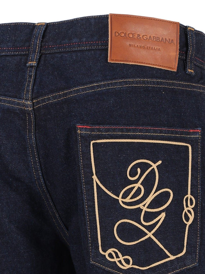 Dolce & Gabbana Jeans With Embroidery Trousers - Blue | ad5e610e0cc9b50bbe57b5c7b01fd3a537738cc5
