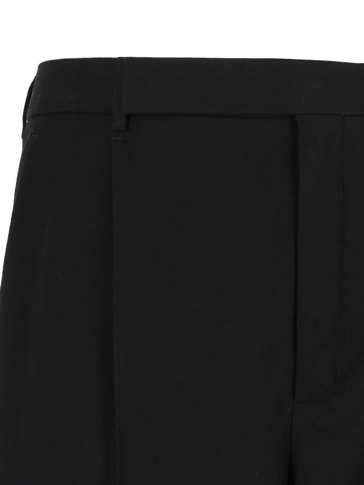 Saint Laurent Classic Flannel Trousers - Black | 35b06ce29e3c539dac44d850909f51254eeb3ab4