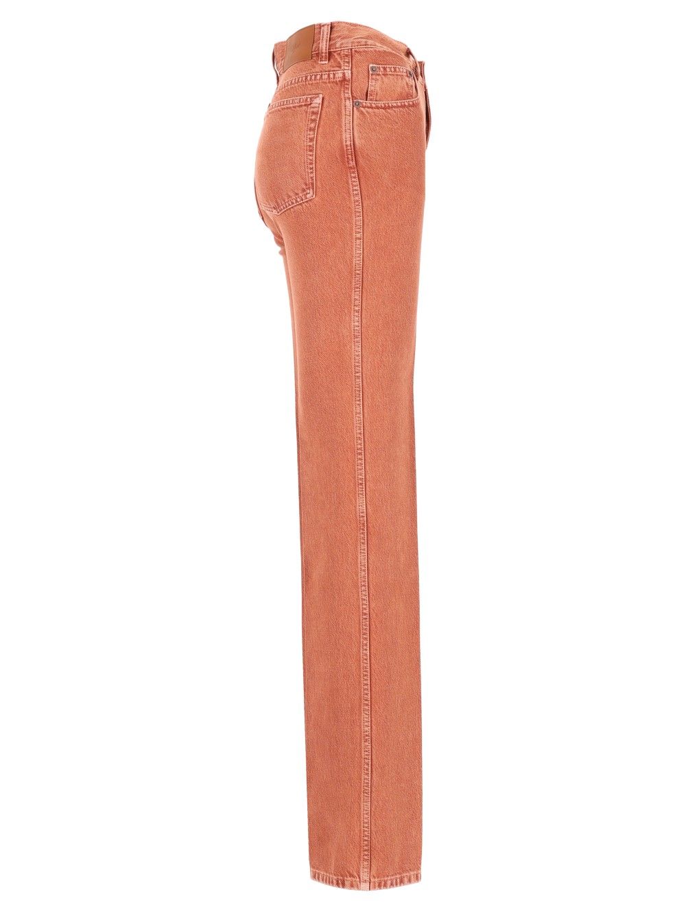 Chloe' Straight Leg Colored Canvas Denim Jeans - Brown | 189dfc2b8df378ec046f2195fb071f013f8423eb