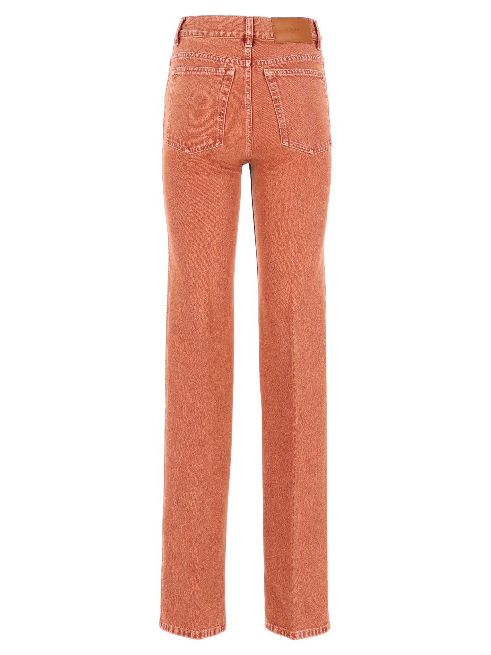Chloe' Straight Leg Colored Canvas Denim Jeans - Brown | 72241876da5565a2f2cb5539f51bf6680d994075