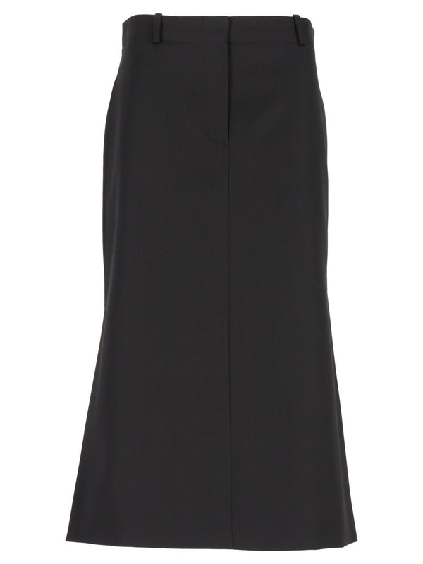 Black Grain De Poudre Skirt Skirts Black