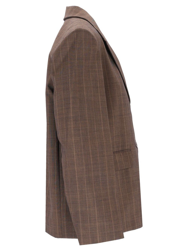 Ganni Brown Pinstriped Wool Blazer Jackets - Brown | e8c830bc91348ab3dfbe8f549f1616259a742f59