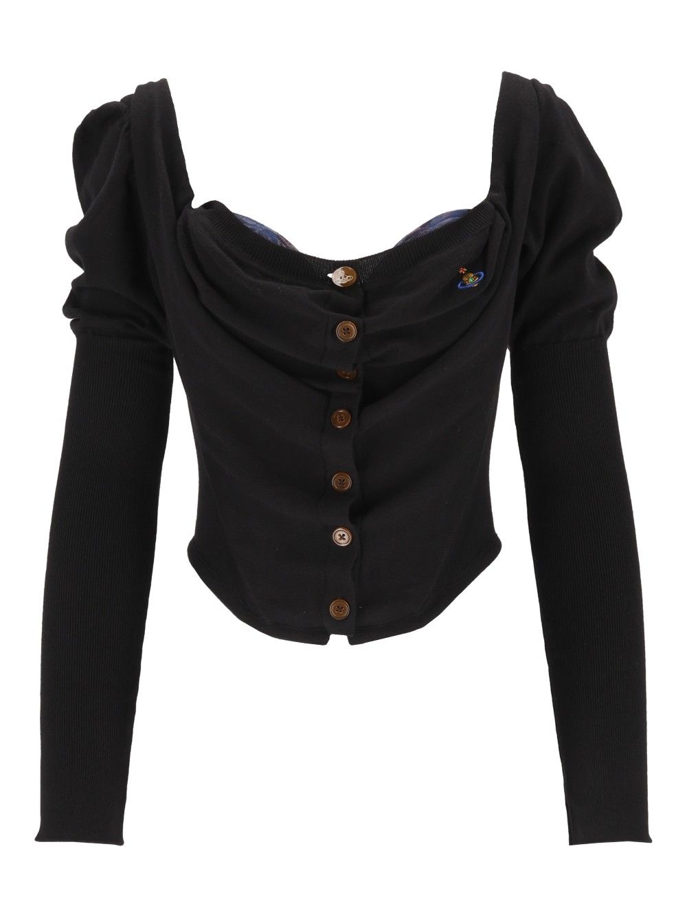 Vivienne Westwood Knitted Cardigan Corset Bea Tops - Black | 75d001aeb926fc558f51a69aedca36d955a25ccc