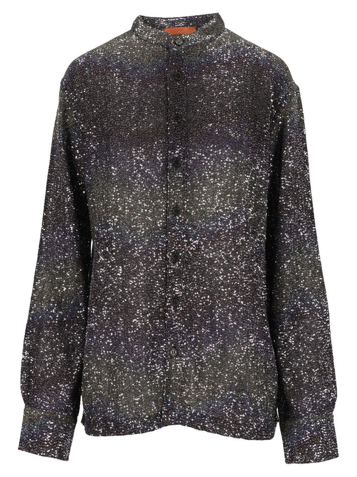 Missoni Caperdoni - Long Sleeve Shirt Textured Tonal Sequins Shirts - Multicolor | 86e806f50eec461a7900a11426499fccec03cec0