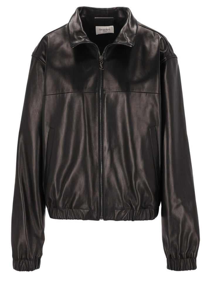 Saint Laurent Cassandre Lambskin Jacket Jackets - Black | ff78dd0a4f45ef6aa9b646e7e46ca0785eb10f6f