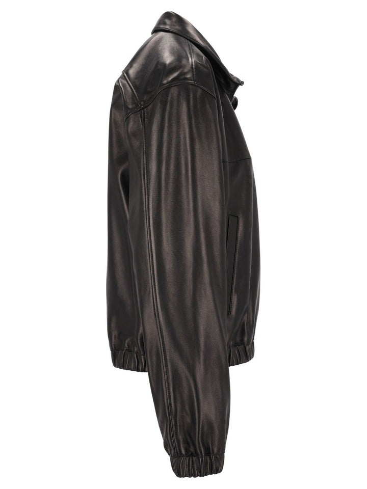 Saint Laurent Cassandre Lambskin Jacket Jackets - Black | d2999e289af6f48132c75642bc8784dc62758cad