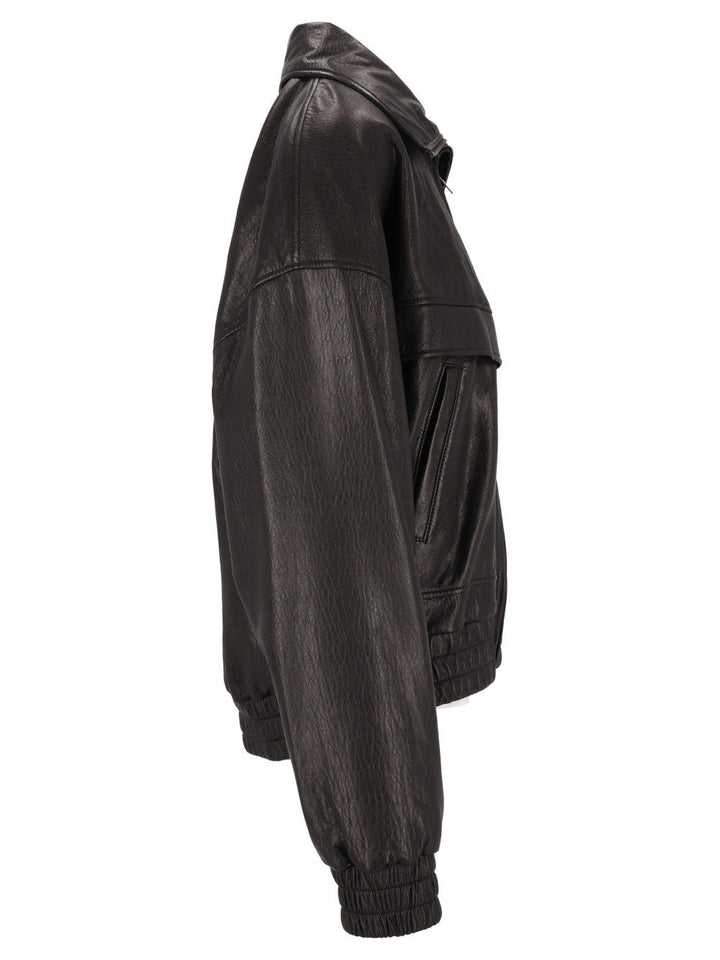 Saint Laurent Balloon Lambskin Jacket Jackets - Black | 7668e80a1d4d5108d13ba344f9bf517b56906ca1