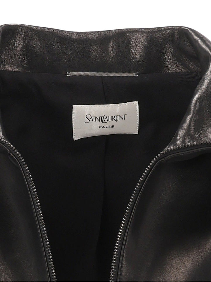 Saint Laurent Cassandre Lambskin Jacket Jackets - Black | dc2939048ae88f04846263e9c628847ced341105