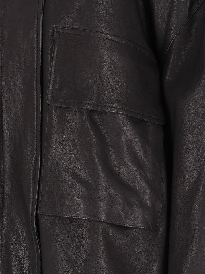 Emporio Armani Leather Bomber Jackets - Black | 5792ef6c08c22381365ba3bc46fa697f8d3bfe0e