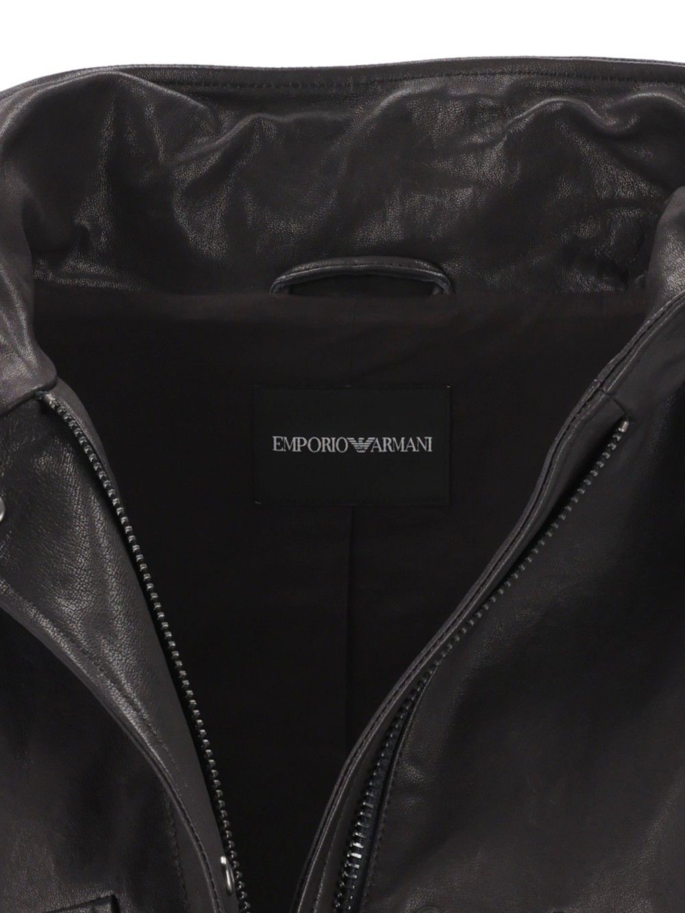 Emporio Armani Leather Bomber Jackets - Black | eb5a9ab17b3283510769efeca3f67b3504b79dd1