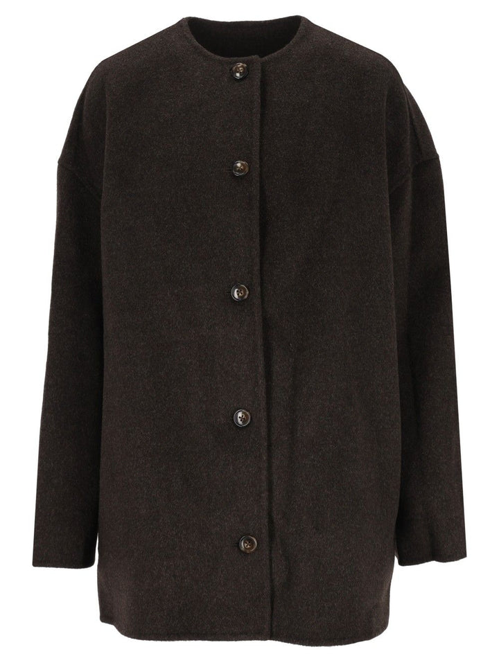 Loulou De Saison Dunne Oval Short Coat Coats - Brown | 8de6326a8a8a65452fd5c7df0821325231b4b7e1