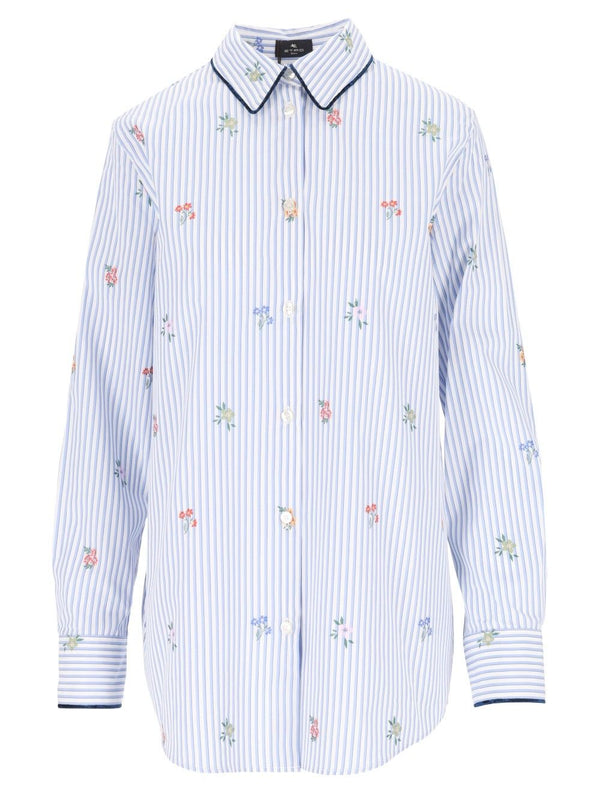 Striped Jacquard Cotton Shirt Shirts Multicolor