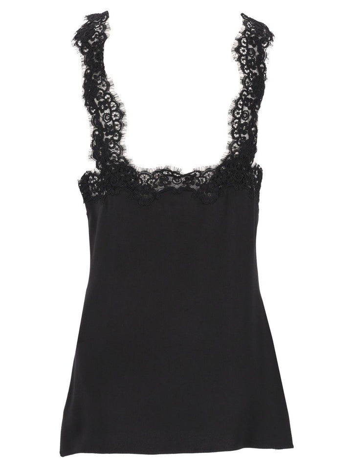 Stella Mccartney Top With Lace Details Tops - Black | 93eec7c7710204ff0dbec9363f5b69f2ea6b8e9a