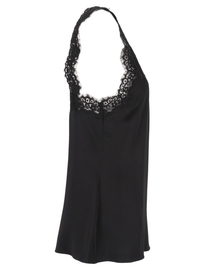 Stella Mccartney Top With Lace Details Tops - Black | 6cedef25afaf8a83bf02ea9395904271665d3698
