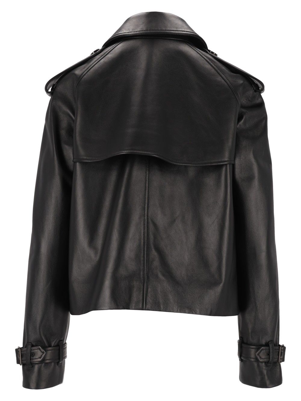 Burberry Mayfair Cropped Leather Trench Jacket Jackets - Black | 569c939fe60405bffda47151803ad9c206b4ce5b