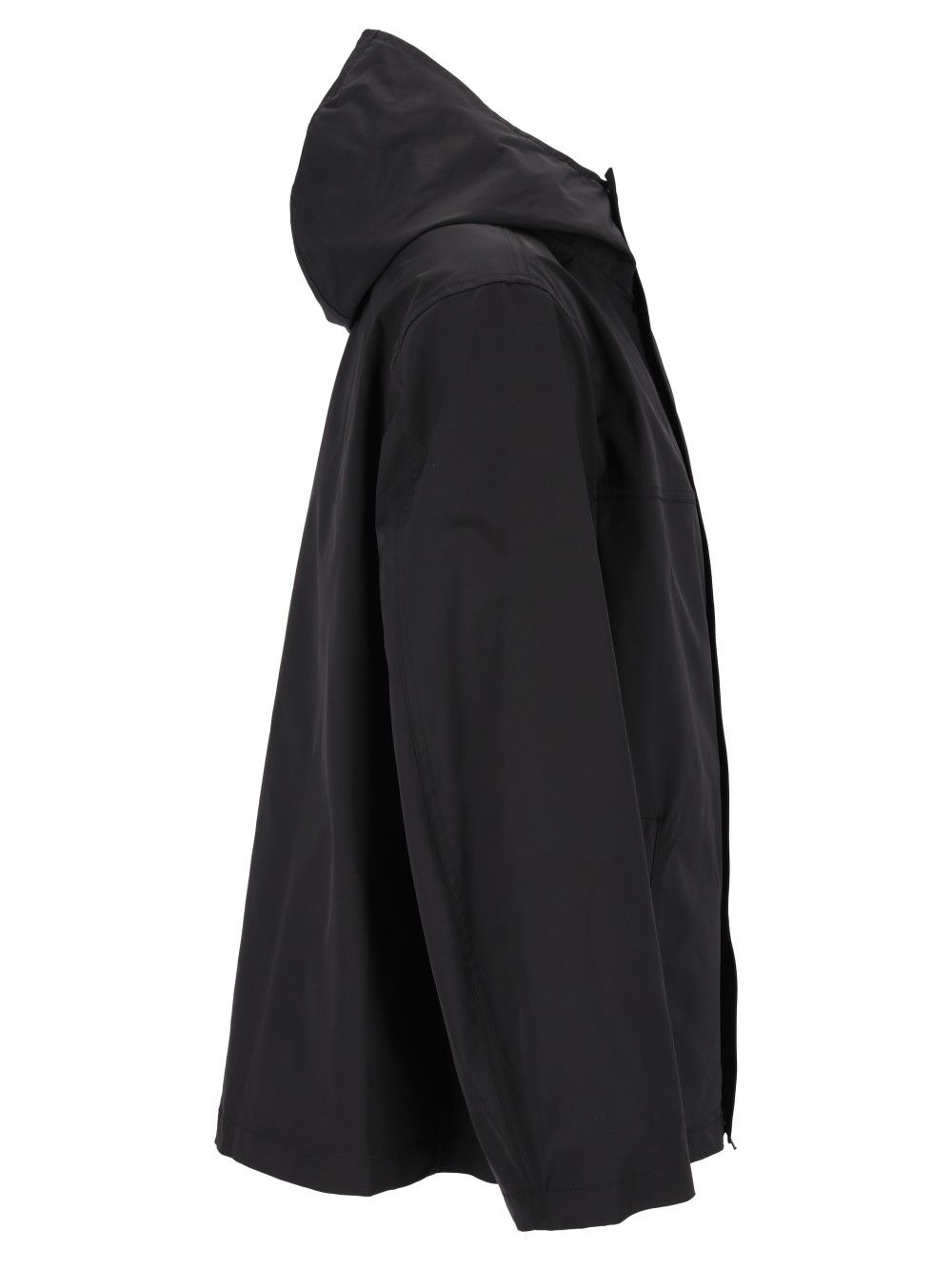 Balenciaga Long Windbreaker Technical Twill Jackets - Black | 3715583d8881ec427ecd2195c6611a99d3ede76f