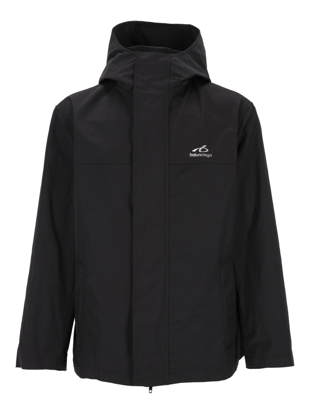Balenciaga Long Windbreaker Technical Twill Jackets - Black | 49c6aabaa9881937b1e8cd67ea1edadc0fc66921