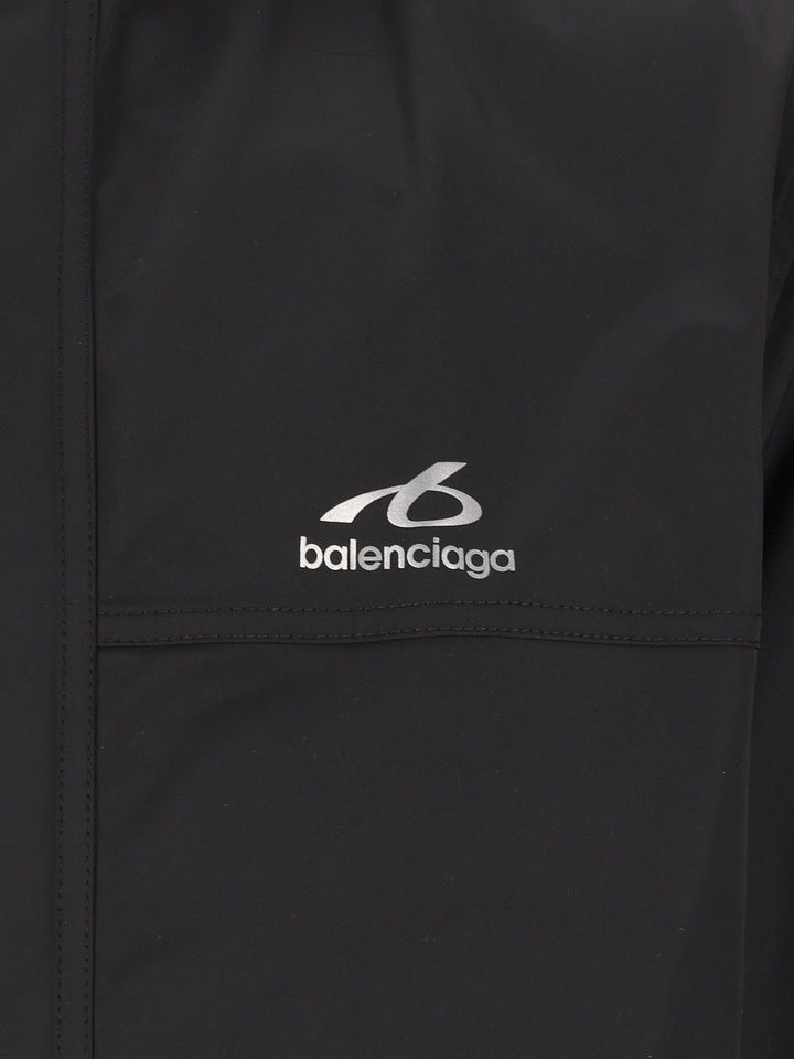 Balenciaga Long Windbreaker Technical Twill Jackets - Black | e85093abc96adf86540fe4fdaee5a38a15357c89