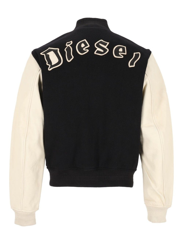 Diesel Wool And Leather Blend Bomber Jacket Jackets - Multicolor | 2468d2dc89a3159f902da9d7e5fc181f08df9cc7