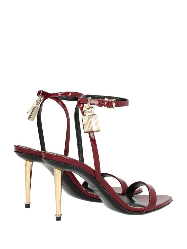 Tom Ford Padlock Heeled Sandals - Red | 72438ae752442c2019ca81936e8f8dd8ca8b03c1
