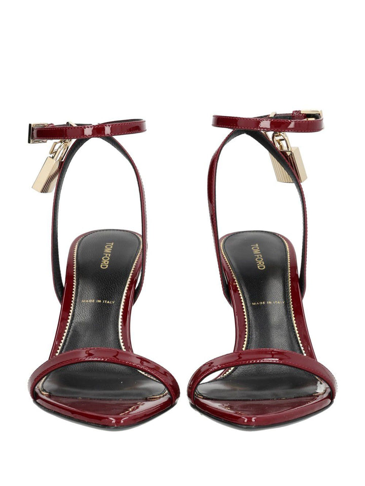 Tom Ford Padlock Heeled Sandals - Red | aeea1424a92008257a8613455a8aa7fe91d2eea6